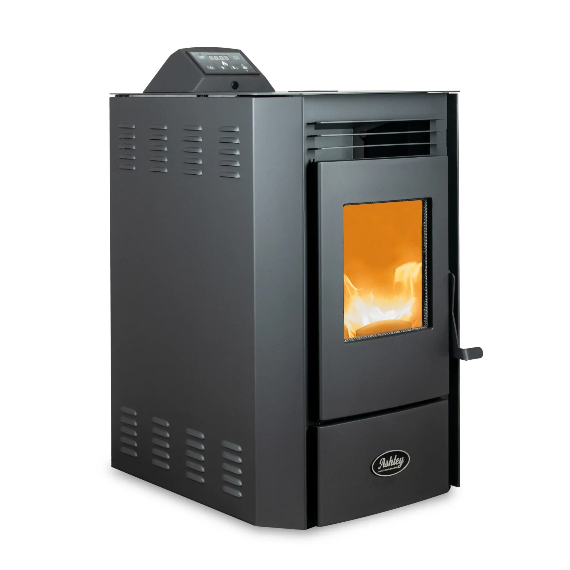 Ashley Hearth, Ashley 1800 Sq Ft Pellet Stove WiFi, Heat Output 25000 Btu/hour, Heating Capability 1800 ft², Color Family Black, Model# AP5613-W